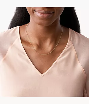 Corra Oh So Charming Short Gold-Tone Stainless Steel Chain Necklace