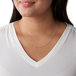 Oh So Charming Rose Gold-Tone Stainless Steel Chain Necklace