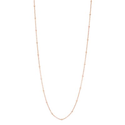 Oh So Charming Rose Gold-Tone Stainless Steel Chain Necklace