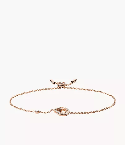 Links Mother-Of-Pearl Rose Gold-Tone Stainless Steel Chain Bracelet