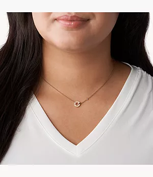 Links Mother-Of-Pearl Rose Gold-Tone Stainless Steel Pendant Necklace