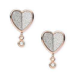 Flutter Hearts Rose Gold-Tone Stainless Steel Stud Earrings