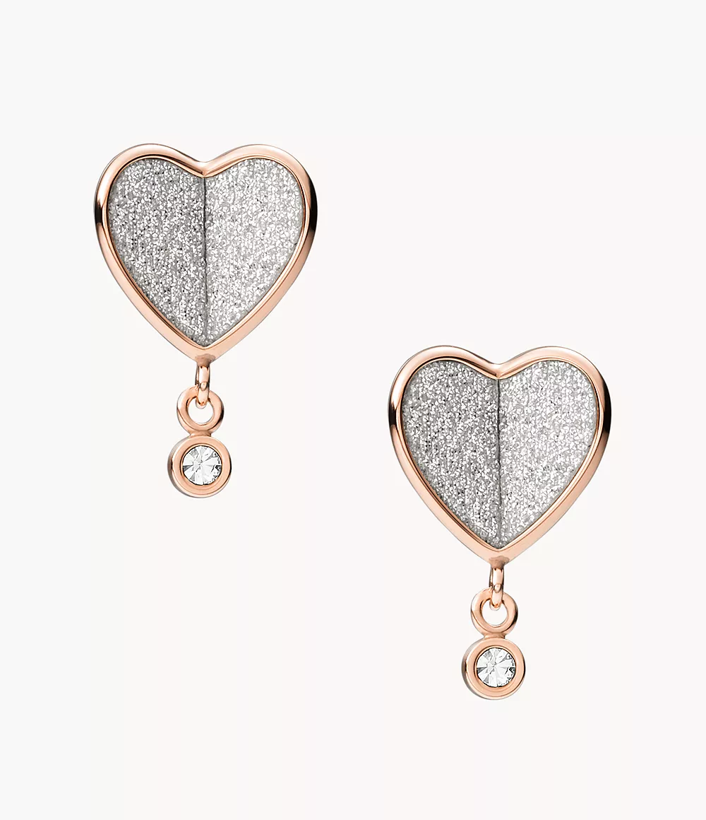 JF02498791 New Genuine Fossil Rose Gold Steel Future Bright Stud Earrings £45 
