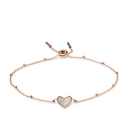 Flutter Hearts Rose Gold-Tone Stainless Steel Chain Bracelet