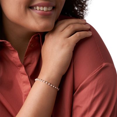 Bracelet NAHEI perlé multirang, en acier inoxydable. Secret d'acier.