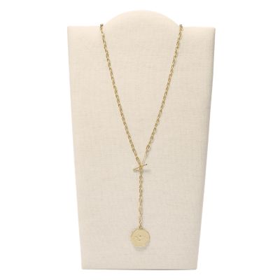 Gold coin deals lariat necklace