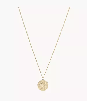 Vintage Coin Collection Gold-Tone Stainless Steel Pendant Necklace
