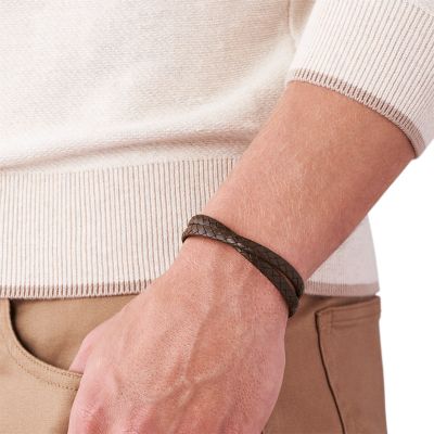 Leather Essentials Brown Leather Strap Bracelet