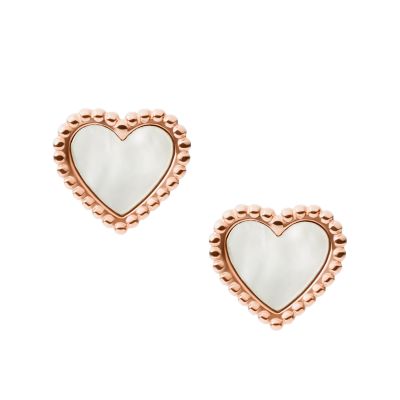 VAL I HEART YOU マザーオブパール ステンレススチール スタッドピアス