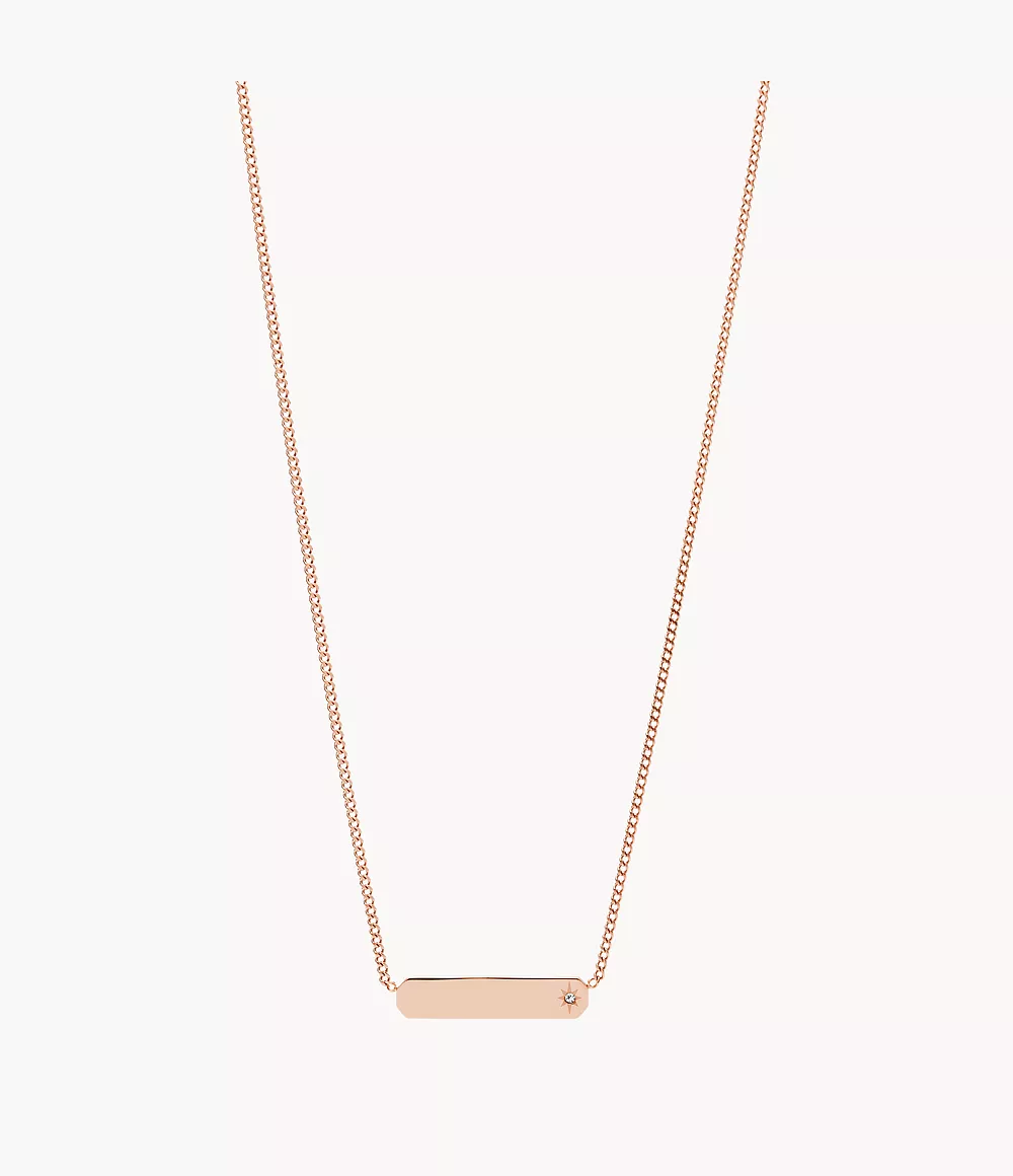 Image of Rose Gold-Tone Stainless Steel Chain Necklace