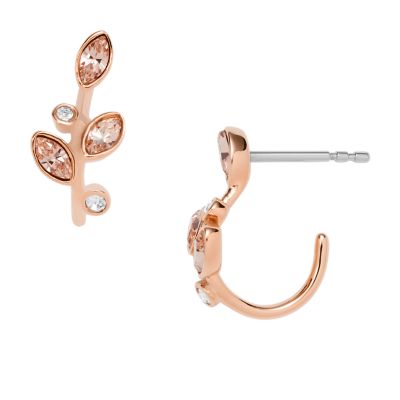 Fossil rose deals gold hoop earrings