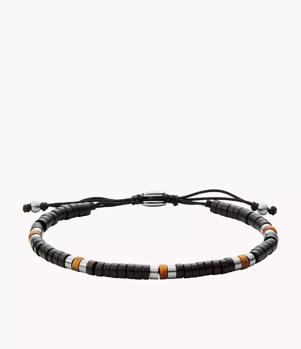 Fossil Homme Bracelet de perles Summer Beads en œil-de-tigre et onyx noir -Noir