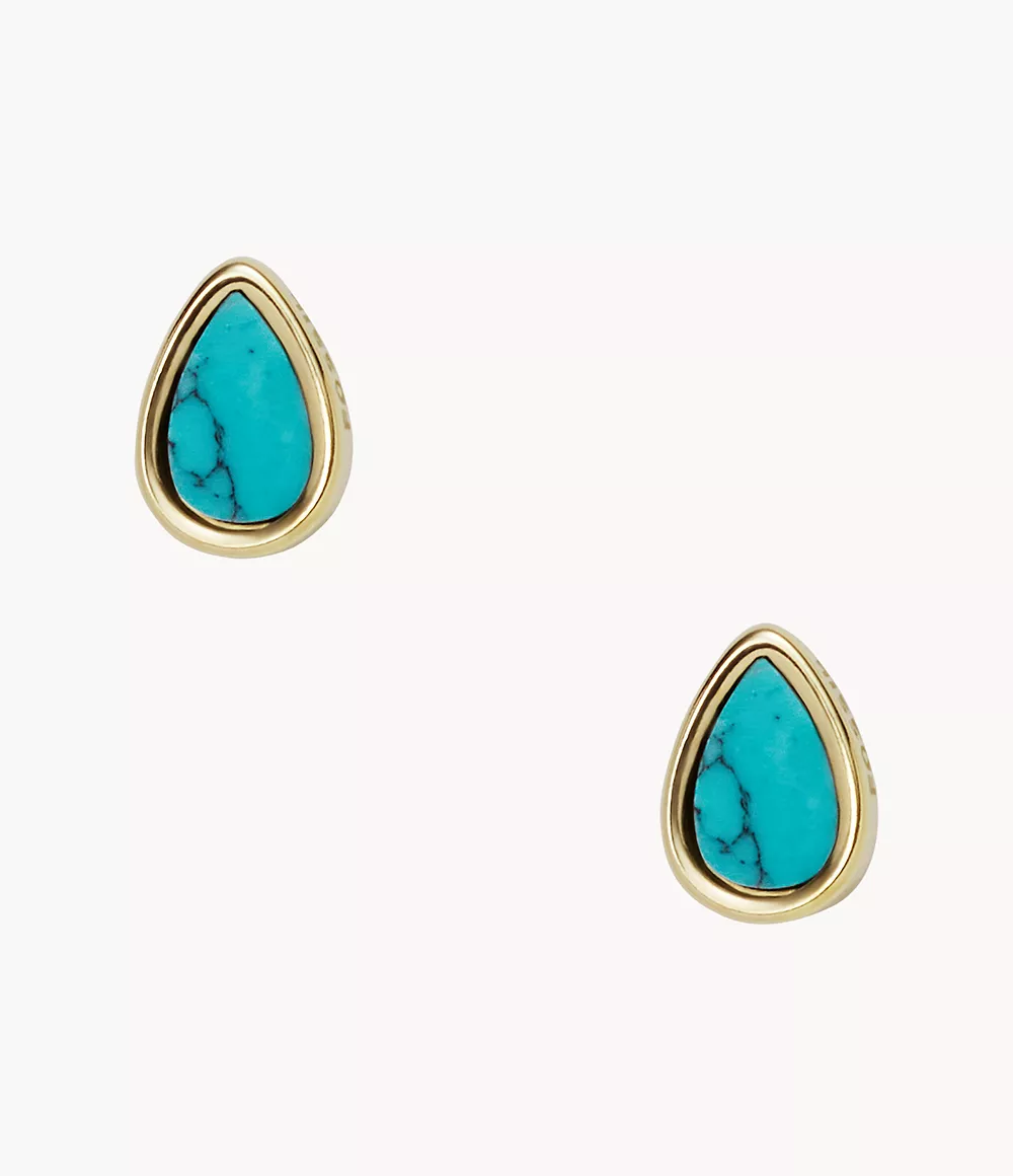 Fossil Women's Tranquil Summer Turquoise Blue Stud Earrings