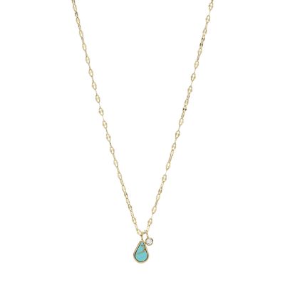 

Fossil Femmes Collier pendentif Val Tranquil Summer en acier inoxydable bleu turquoise