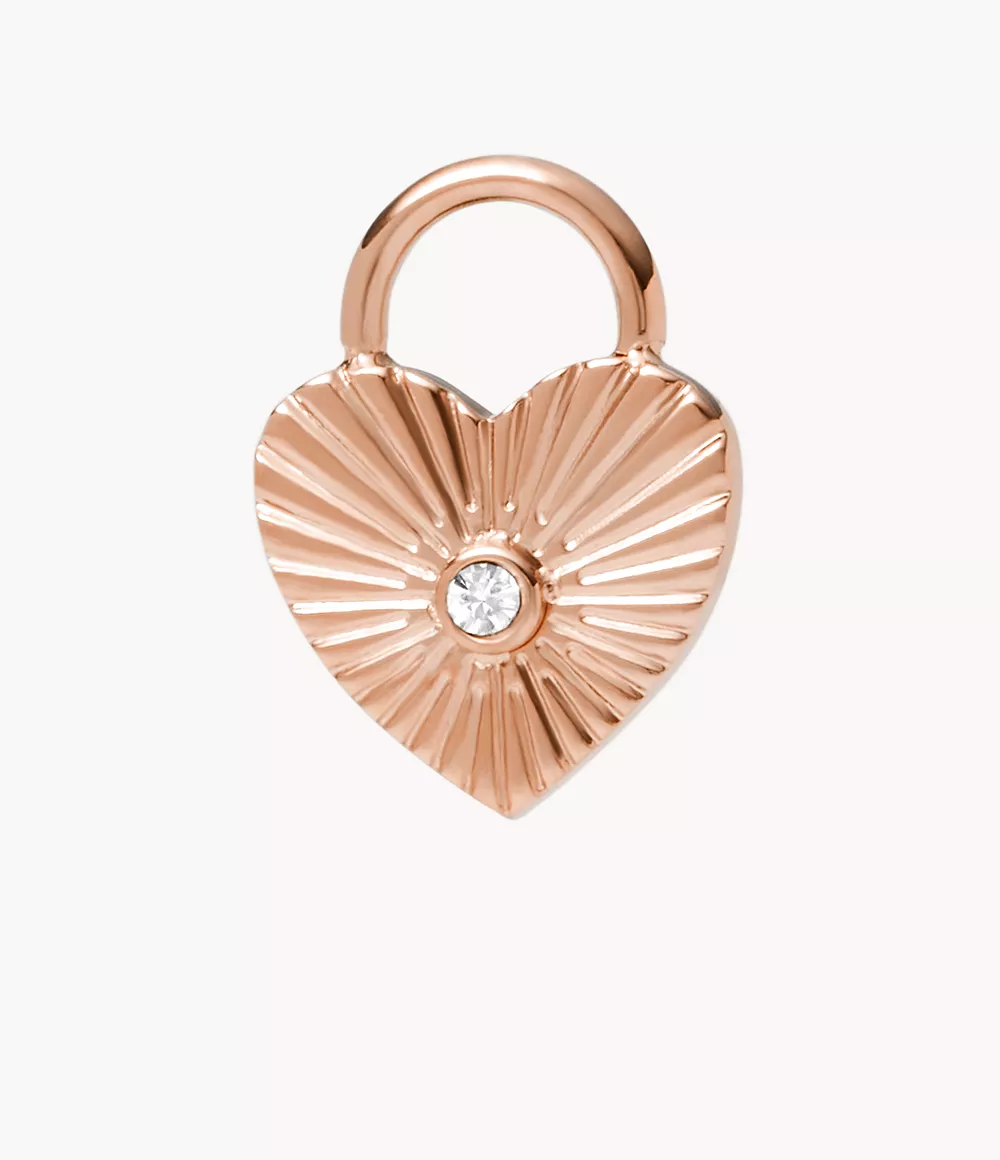 Corra Oh So Charming Rose Gold-Tone Stainless Steel Heart Charm  JF03768791
