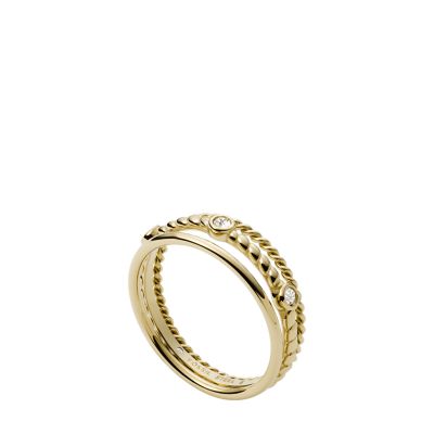 Val Vintage Heritage Gold-Tone Stainless Steel Prestack Ring