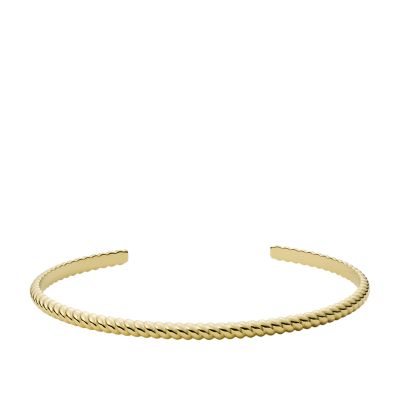

Fossil Femmes Bracelet jonc Vintage Twists en acier inoxydable doré