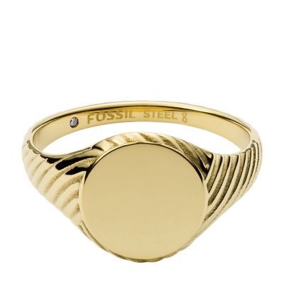 Sadie Vintage Twists Gold-Tone Stainless Steel Signet Ring