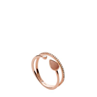 Val Salted Caramel Brown Mother of pearl Prestack Ring