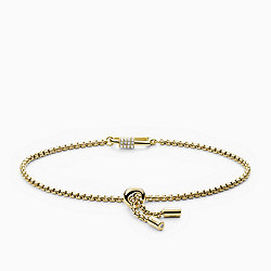 Oh So Charming Gold-tone Stainless Steel Chain Bracelet