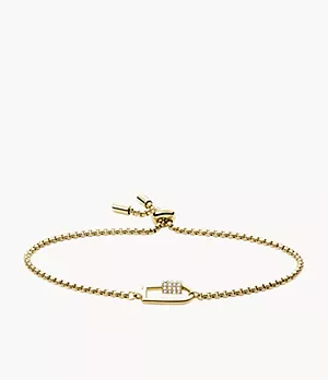 Oh So Charming Gold-tone Stainless Steel Chain Bracelet
