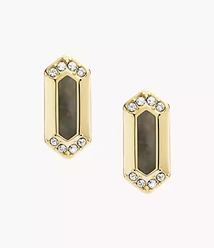 Val Black and Gold Black Mother-of-Pearl Stud Earring