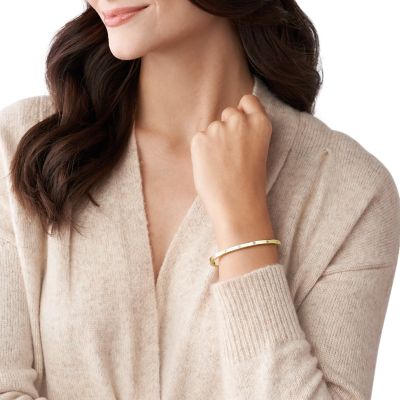 Sadie Shine Bright Gold-Tone Stainless Steel Cuff Bracelet