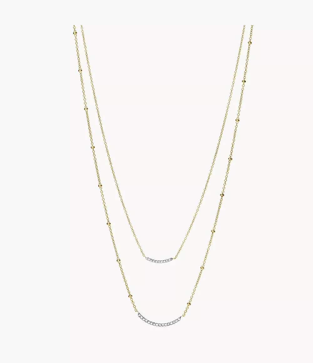 Fossil Women's Sutton Shine Bright Gold-Tone Stainless Steel Multi Strand Necklace - Gold-Tone