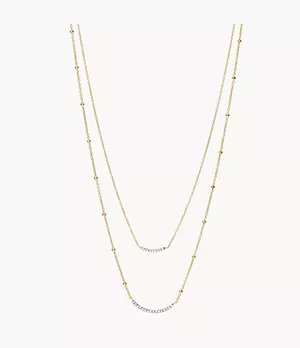 Sutton Shine Bright Gold-Tone Stainless Steel Multi Strand Necklace