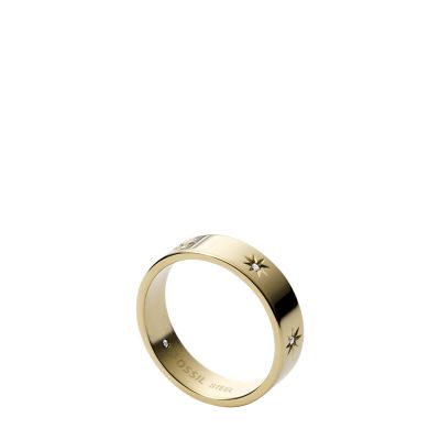 Sadie Shine Bright Gold-Tone Stainless Steel Band Ring