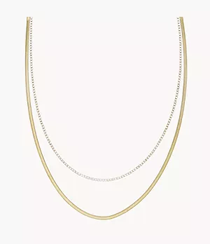Sutton Shine Bright Gold-Tone Stainless Steel Chain Necklace