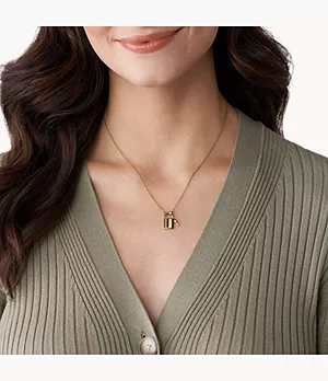 Lane Engravable Gold-Tone Stainless Steel Station Necklace