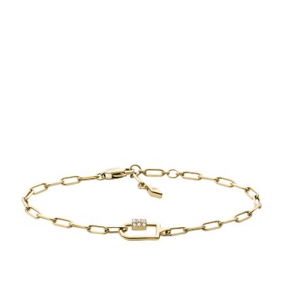 Fossil Women's Corra Oh So Charming Gold-Tone Stainless Steel Chain Bracelet - Gold-Tone
