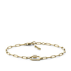 Corra Oh So Charming Gold-Tone Stainless Steel Chain Bracelet