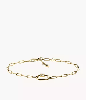 Corra Oh So Charming Gold-Tone Stainless Steel Chain Bracelet