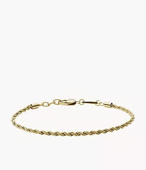 Vintage Casual Gold-Tone Stainless Steel Chain Bracelet