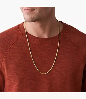 Vintage Casual Gold-Tone Stainless Steel Chain Necklace