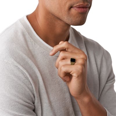 Black Onyx Signet Ring - Truss and Ore