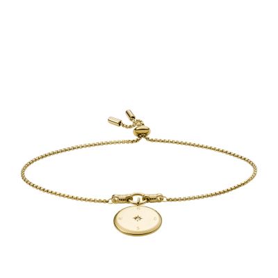 Georgia New Years Intentions Gold-Tone Stainless Steel Chain Bracelet