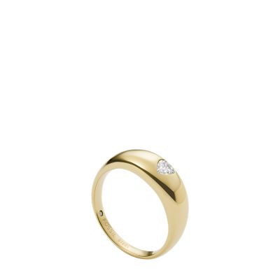 

Fossil Femmes Bague Sutton Valentine en forme de cœur en acier inoxydable dorée
