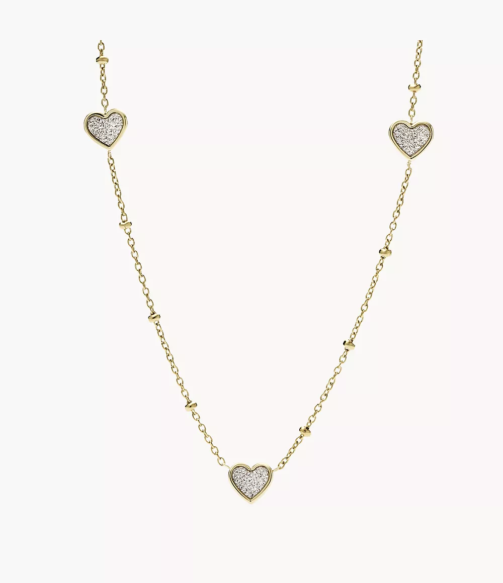 Fossil Femmes Collier chaîne Sutton Classic Valentine en forme de cœur en acier inoxydable doré -Dor