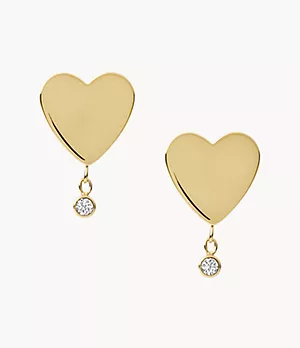 Sutton Mommy and Me Gold-Tone Stainless Steel Heart Stud Earrings