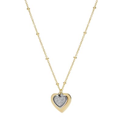 Sutton Mommy and Me Two-Tone Stainless Steel Heart Pendant Necklace