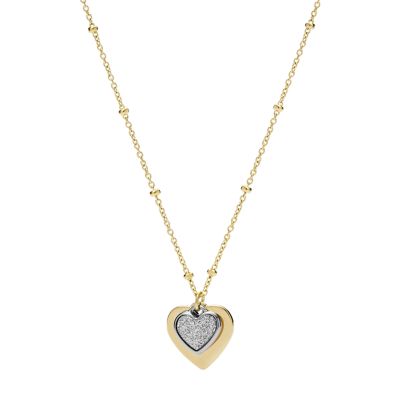

Fossil Femmes Collier pendentif cœur Sutton Mommy and Me en acier inoxydable bicolore