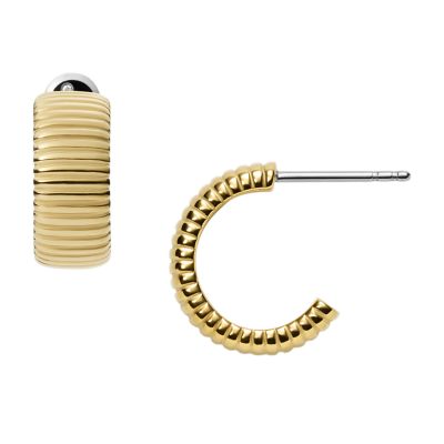 

Fossil Femmes Créoles Georgia Vintage Heritage en acier inoxydable dorées