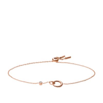 

Fossil Femmes Bracelet chaîne Georgia Rope Texture en acier inoxydable doré rose