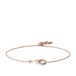 Georgia Rope Texture Rose Gold-Tone Stainless Steel Chain Bracelet