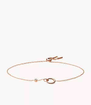 Bracelet chaîne Georgia Rope Texture en acier inoxydable, doré rose