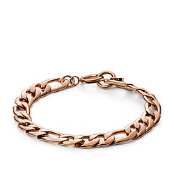 Rowan Oh So Charming Rose Gold-Tone Stainless Steel Chain Bracelet