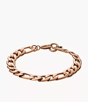 Rowan Oh So Charming Rose Gold-Tone Stainless Steel Chain Bracelet